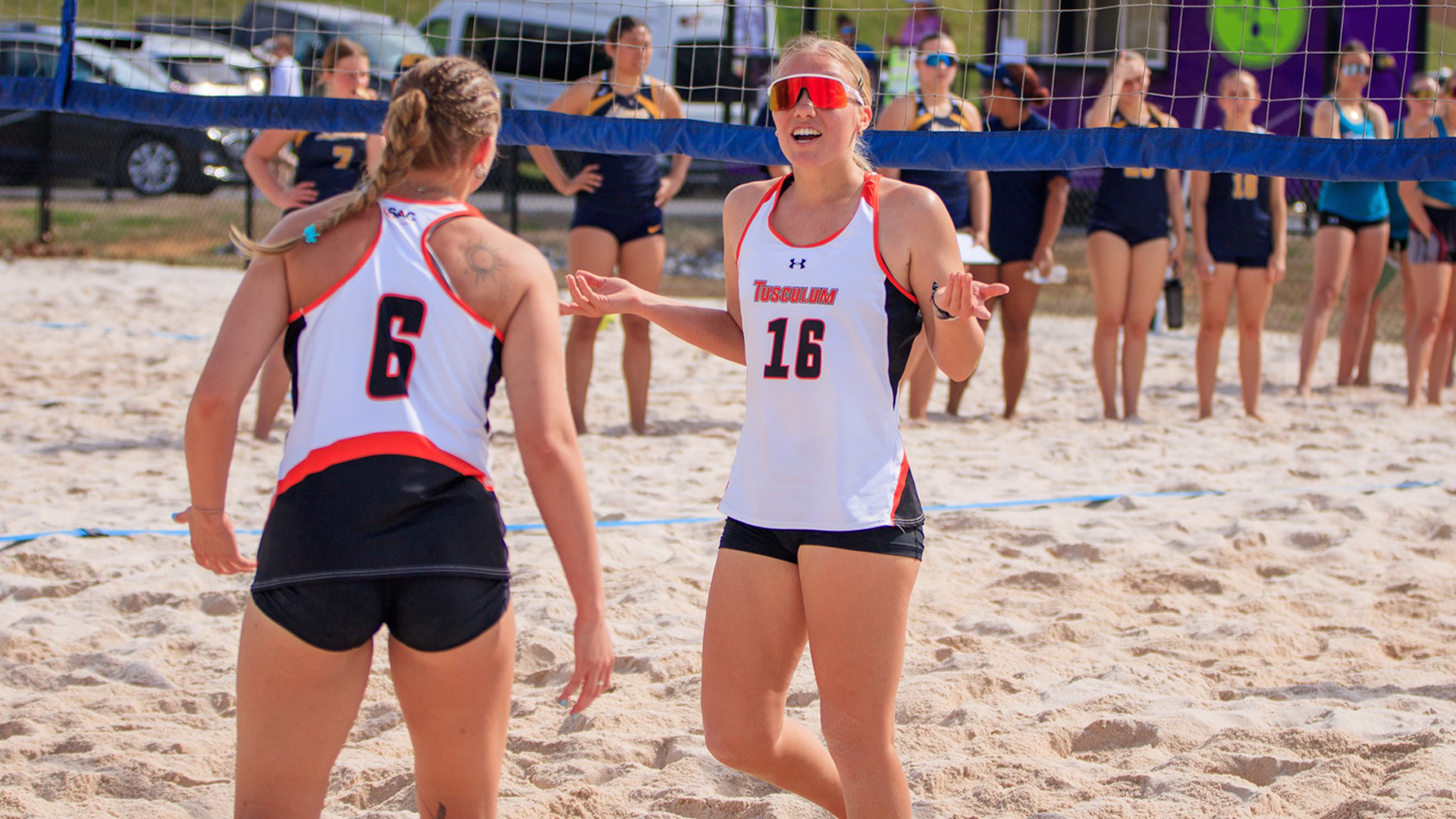 Beach Volleyball wins twice in conference weekend finale