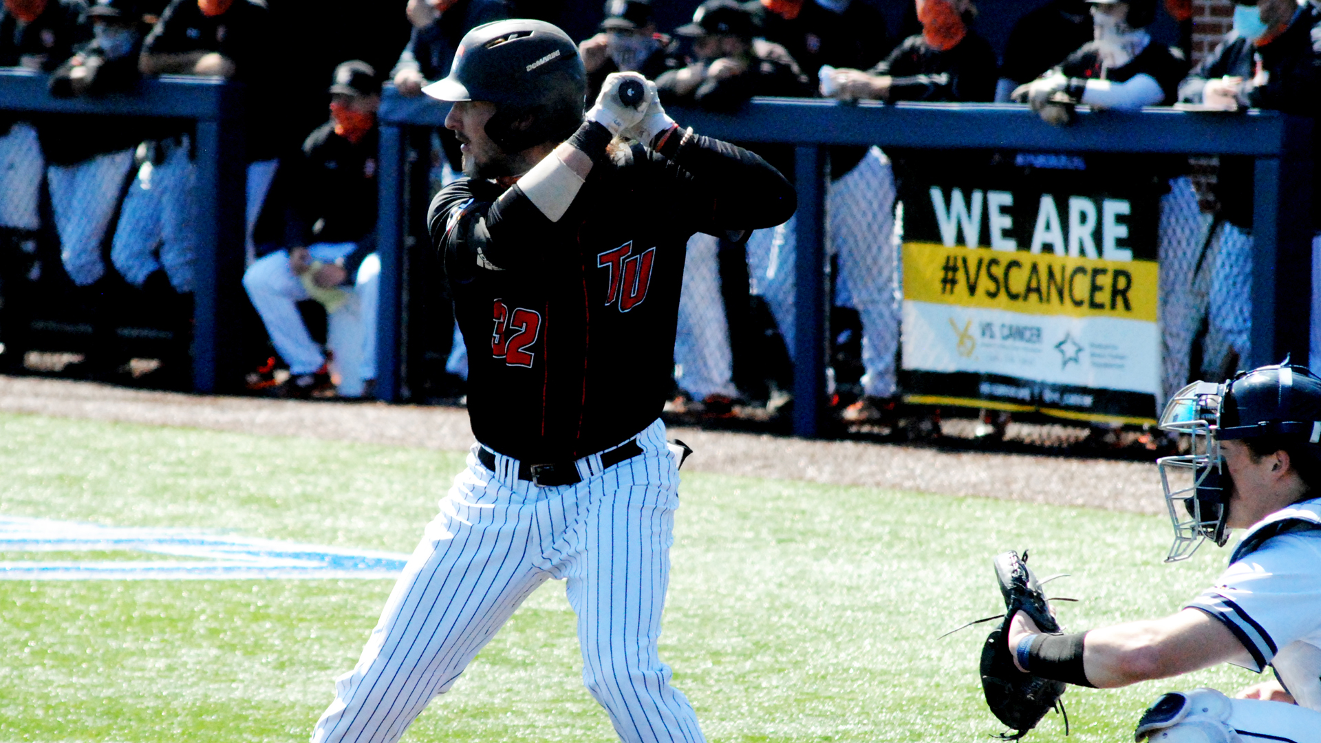 Luis Ezra recorded 6 hits in Sunday's DH sweep at Lincoln Memorial including a TU single-game record 3 doubles in the night-cap (Photo by Steve Lloyd)