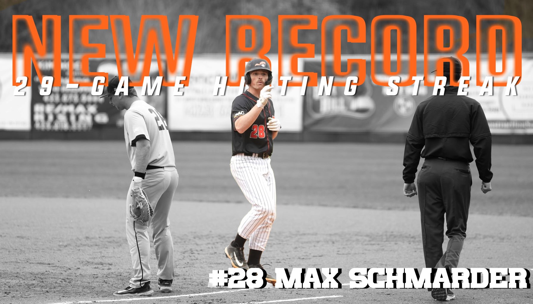 Schmarder breaks hitting streak record, Pioneers split with LMU to win weekend series