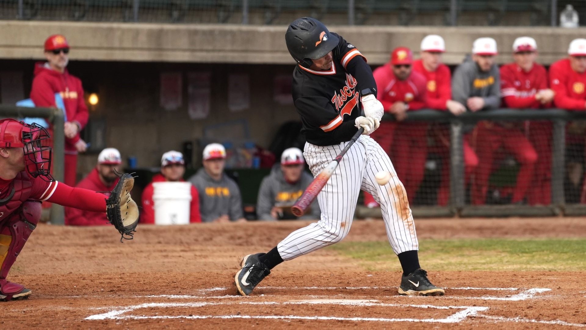 Max Schmarder recorded three hits including a two-run HR in Sunday action against Seton Hill (photo by Joe Yates)