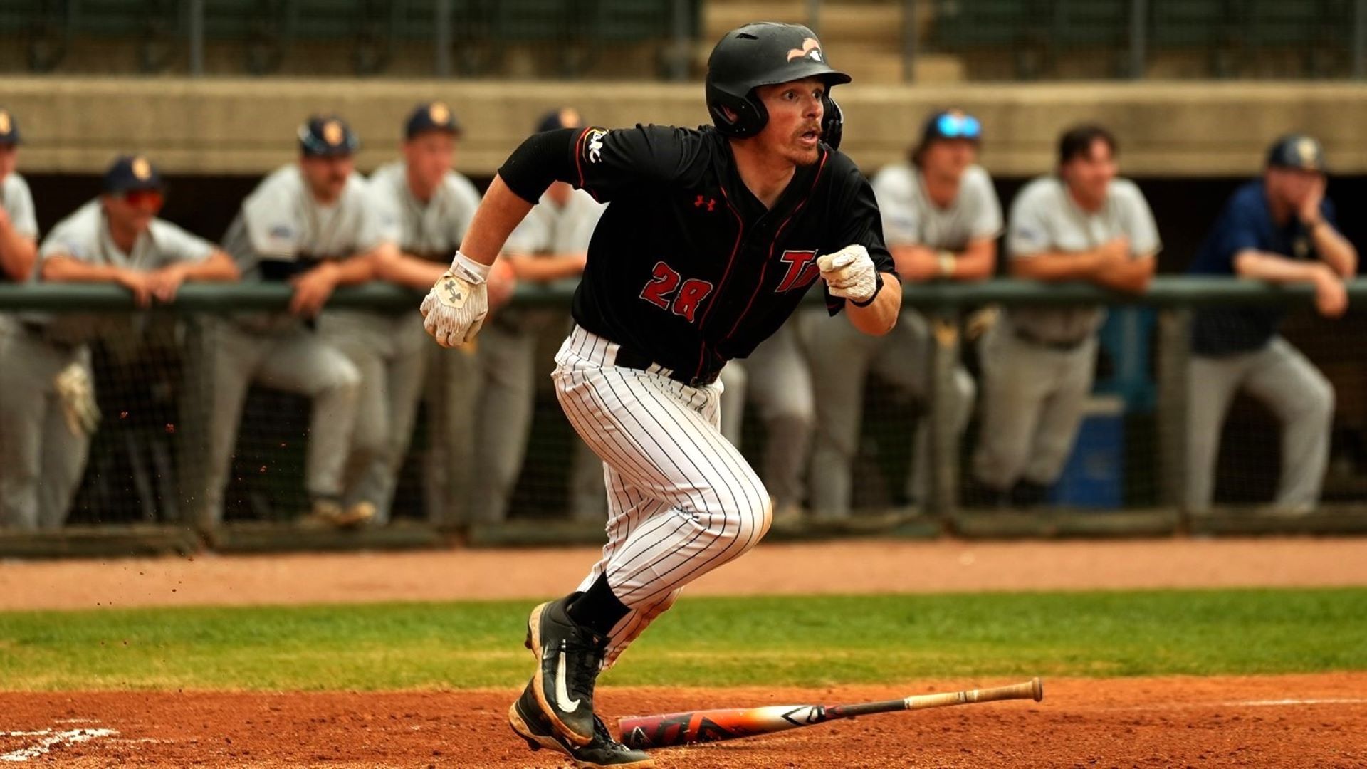 Max Schmarder extended his hitting streak to 23 straight games in Saturday's DH sweep over Emory & Henry (photo by Joe Yates)