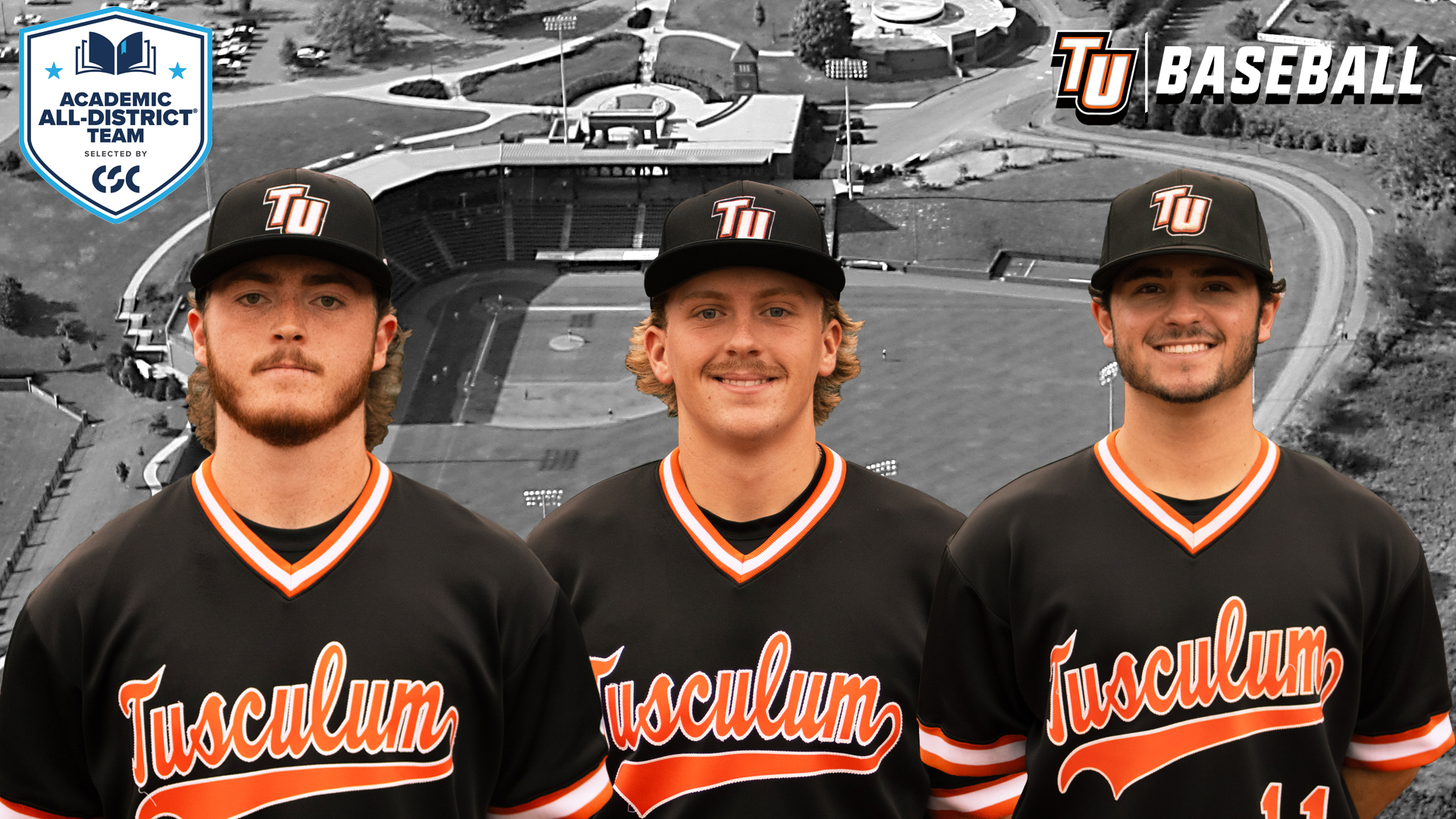 Tusculum trio named to CSC Academic All-District Baseball Team