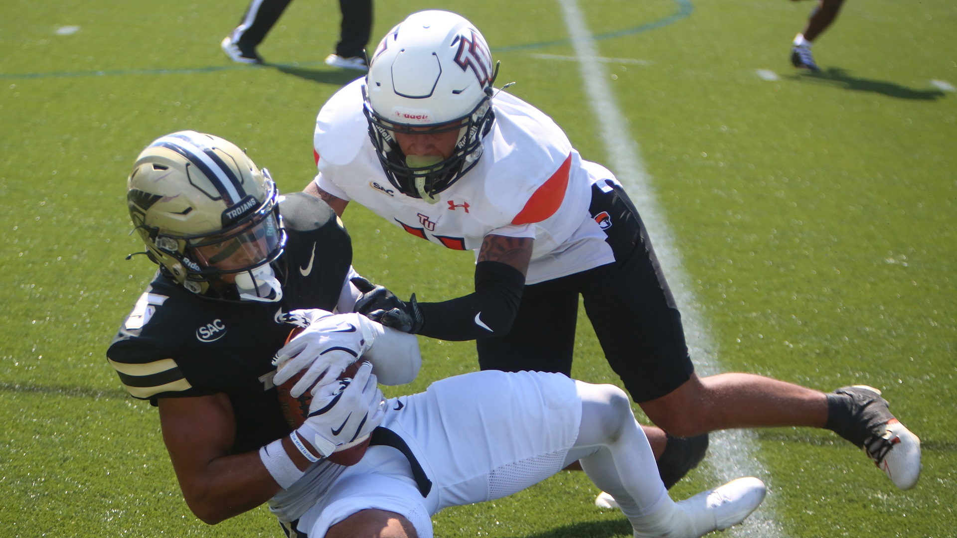 Dayquan Diston had five tackles and an interception against Anderson (photo by Dom Donnelly)