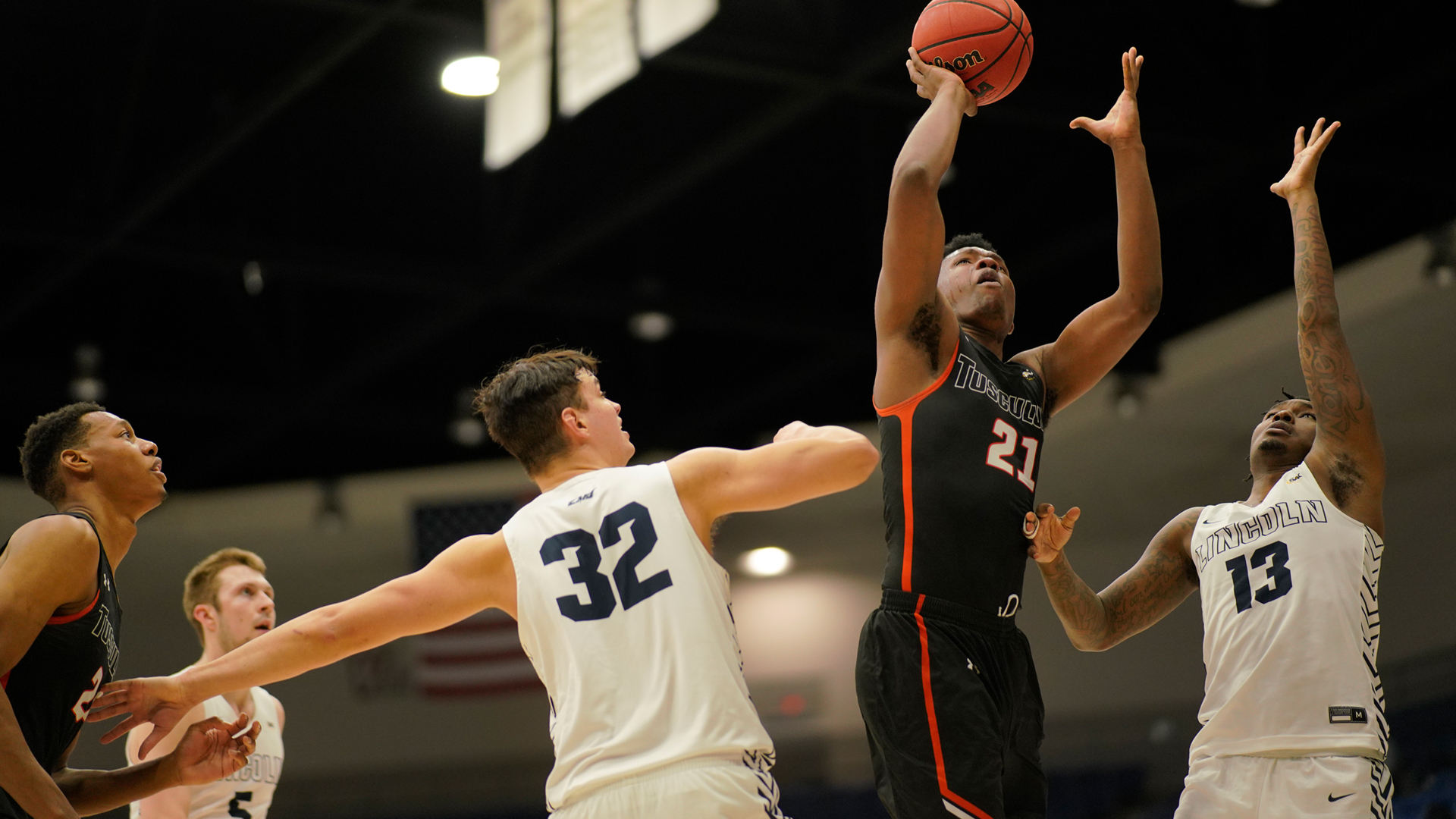 Inady Legiste scored a team-best 19 points against No. 13 Lincoln Memorial in the NCAA II Southeast Region semifinal (photo by Danny Vaughn)