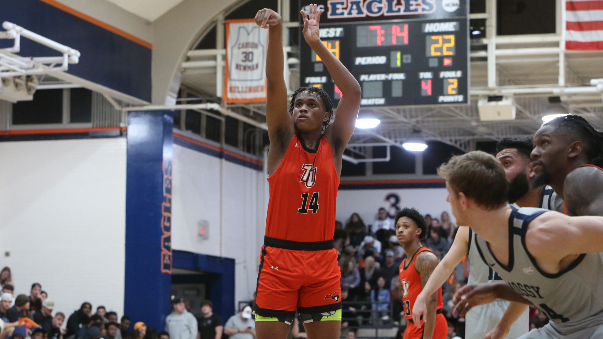 Kyle Brown scored a season-high 10 points in Tusculum's 72-59 win at Carson-Newman (photo by Joe Yates)