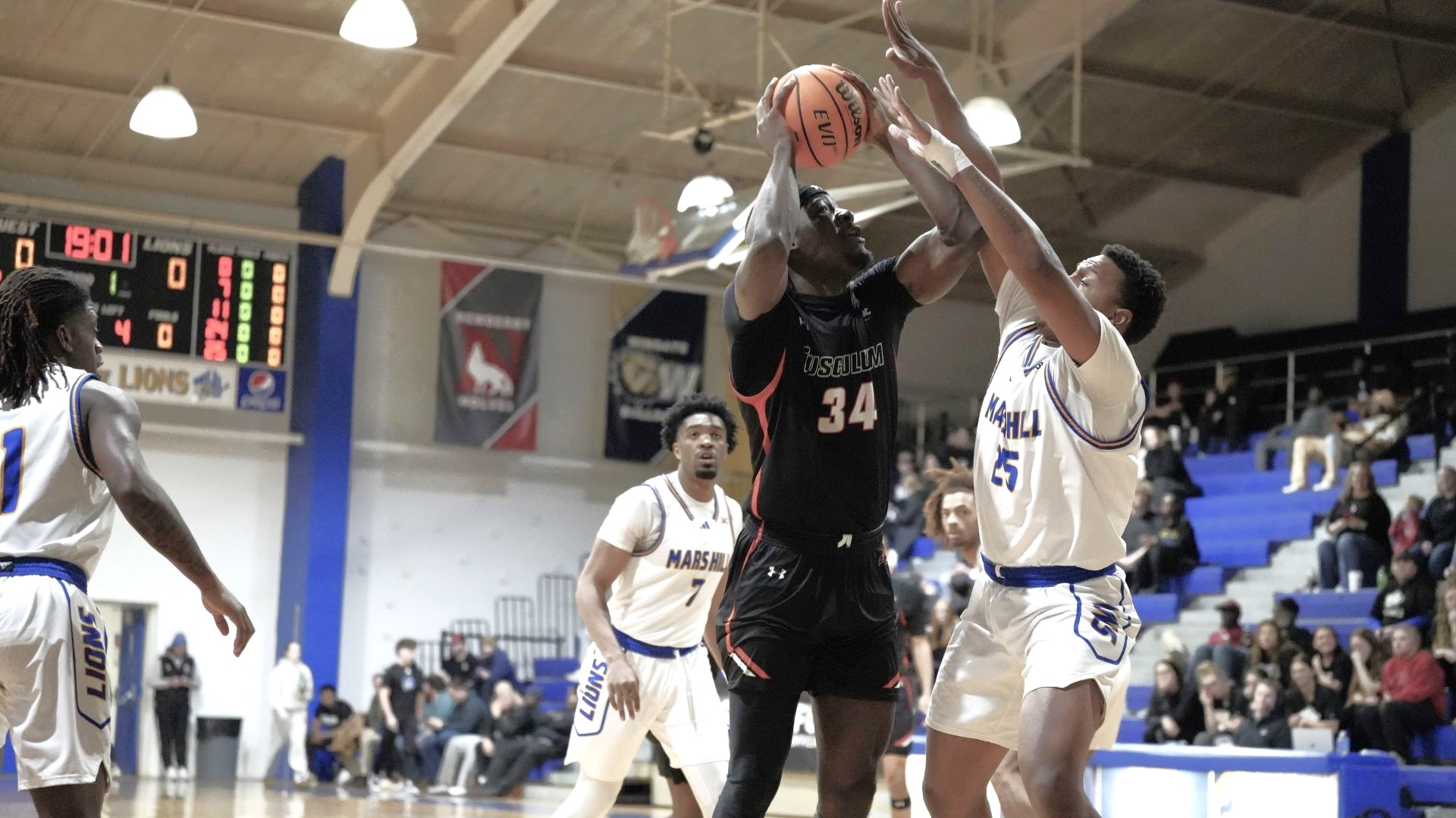 Akeem Odusipe recorded a double-double with 16 points and 10 rebounds at Mars Hill (photo by Joe Yates)