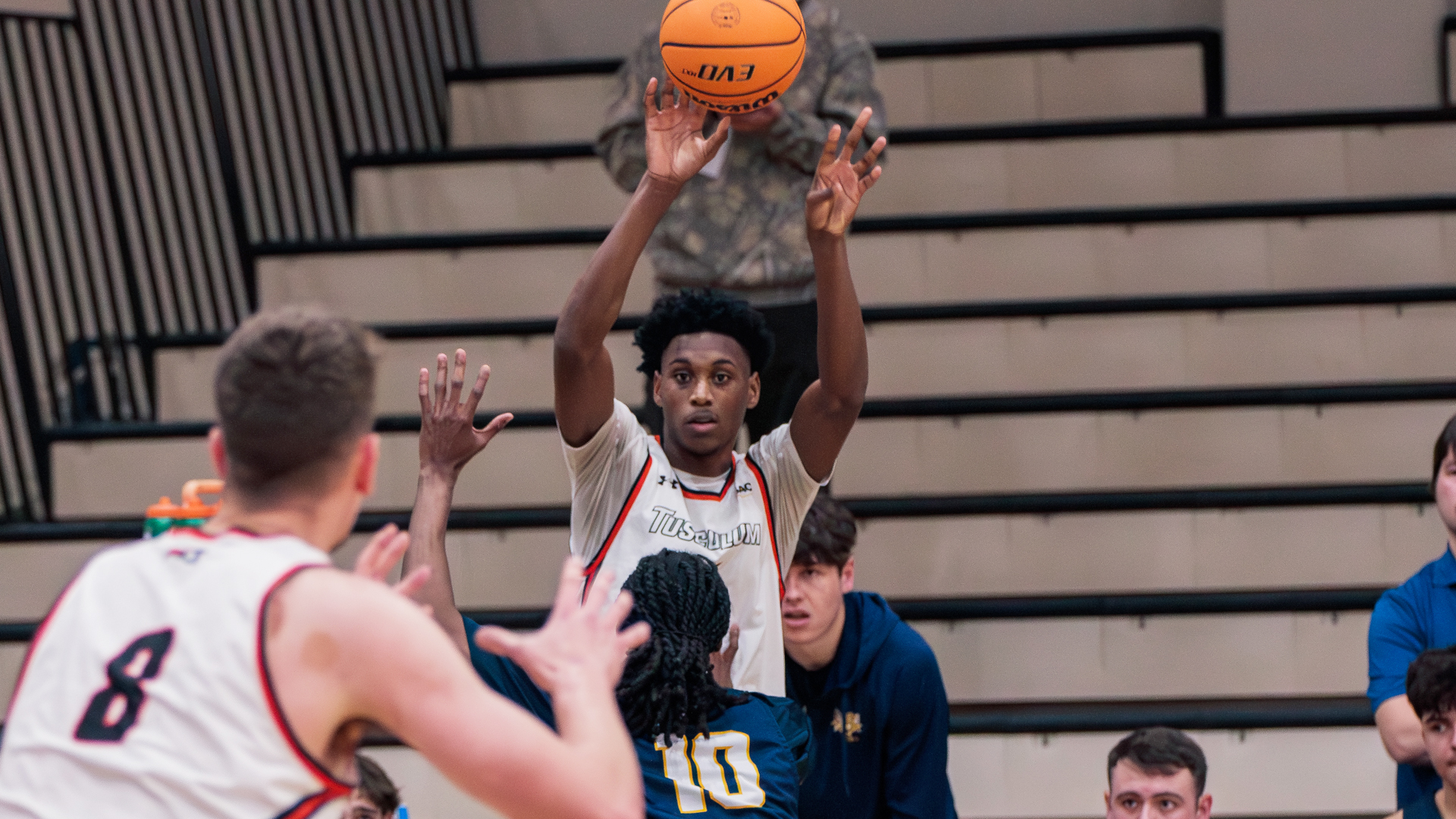 TJ Printup was one of five Pioneers to score in double figures with his 14-point effort in TU's 89-75 win at Coker (photo by Kari Ham)