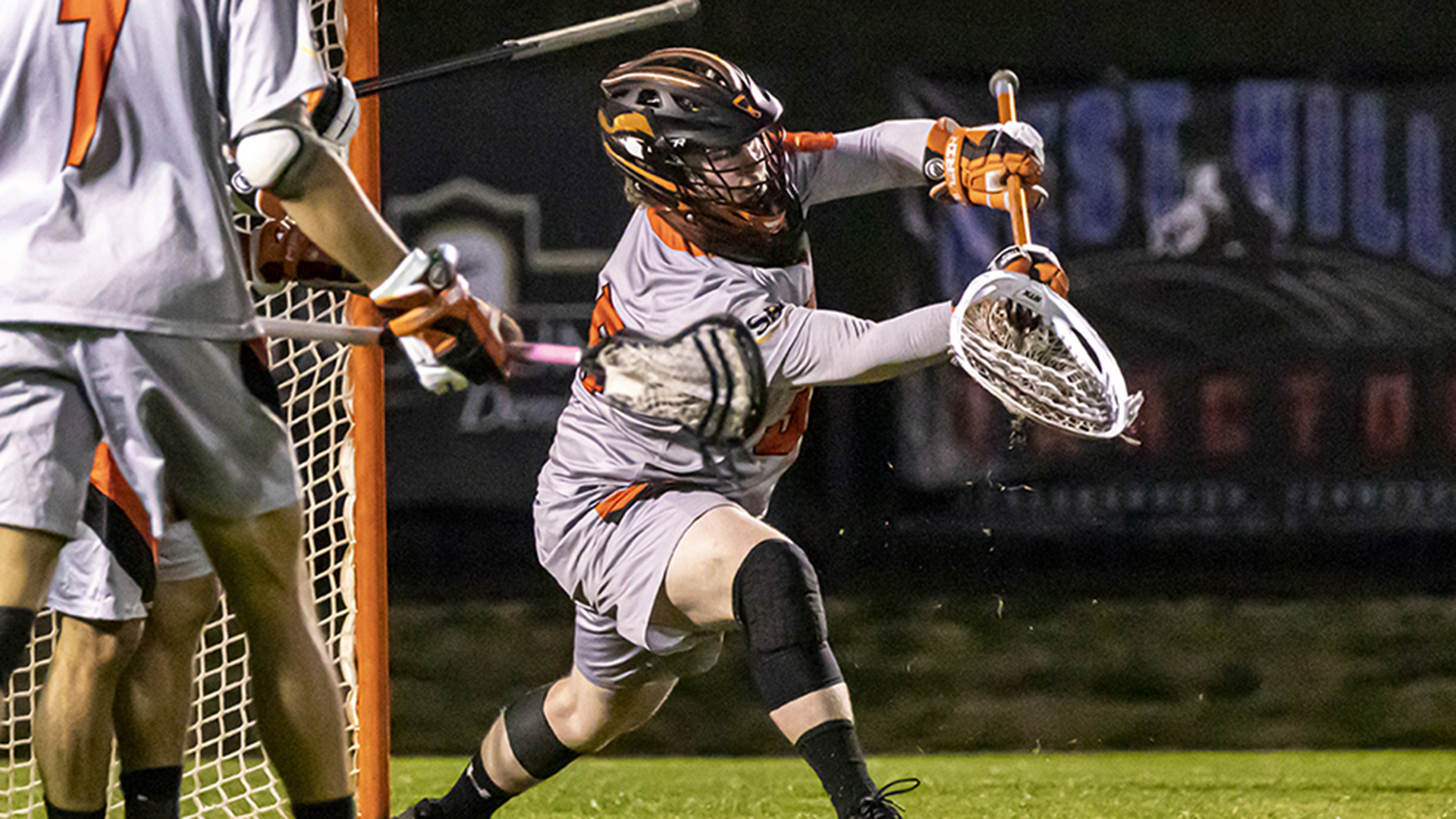 Ross Geiger made a season-high 15 saves for the Pioneers against Anderson (photo by Chuck Williams)