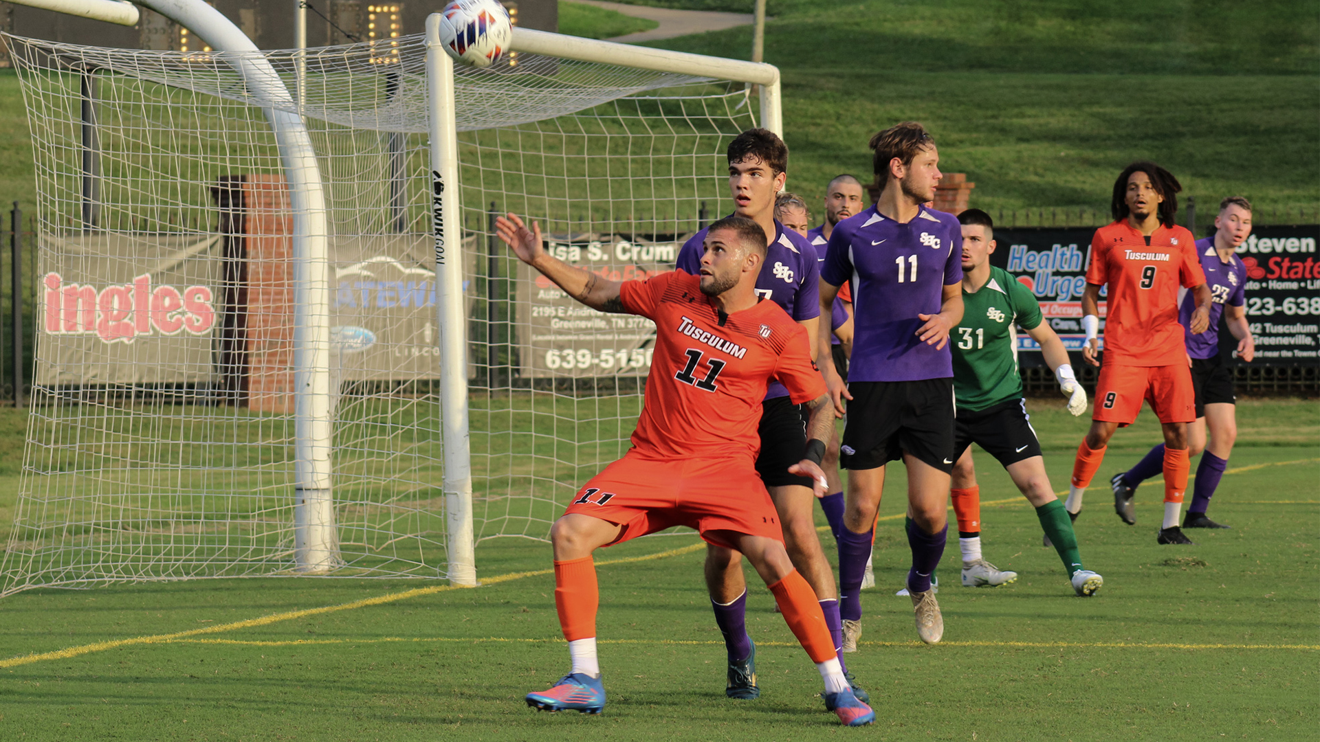 Lucas Romeiro battles for the ball against Spring Hill in Friday's season-opener at Pioneer Field (photo by student photographer Kari Ham).