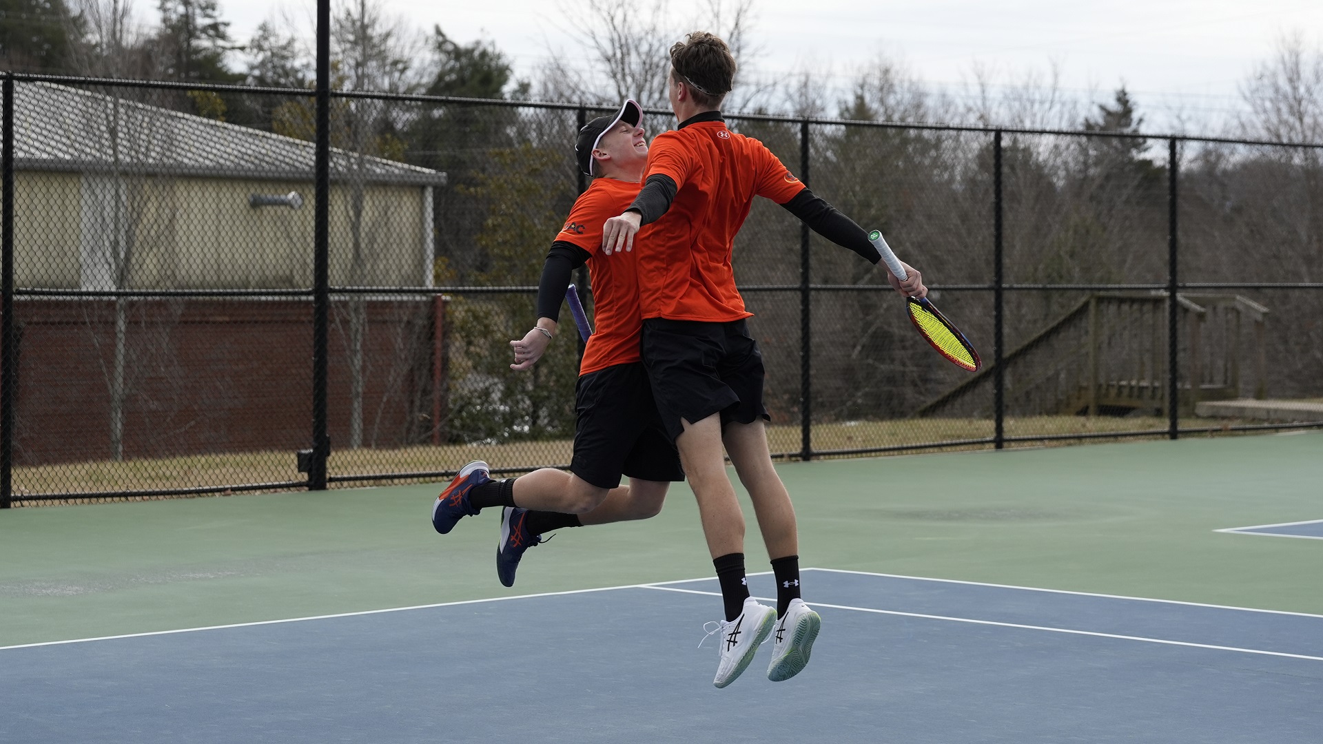 Anton Krondell (left) and Rens Verhaar celebrate their victory against King (photo by Joe Yates)