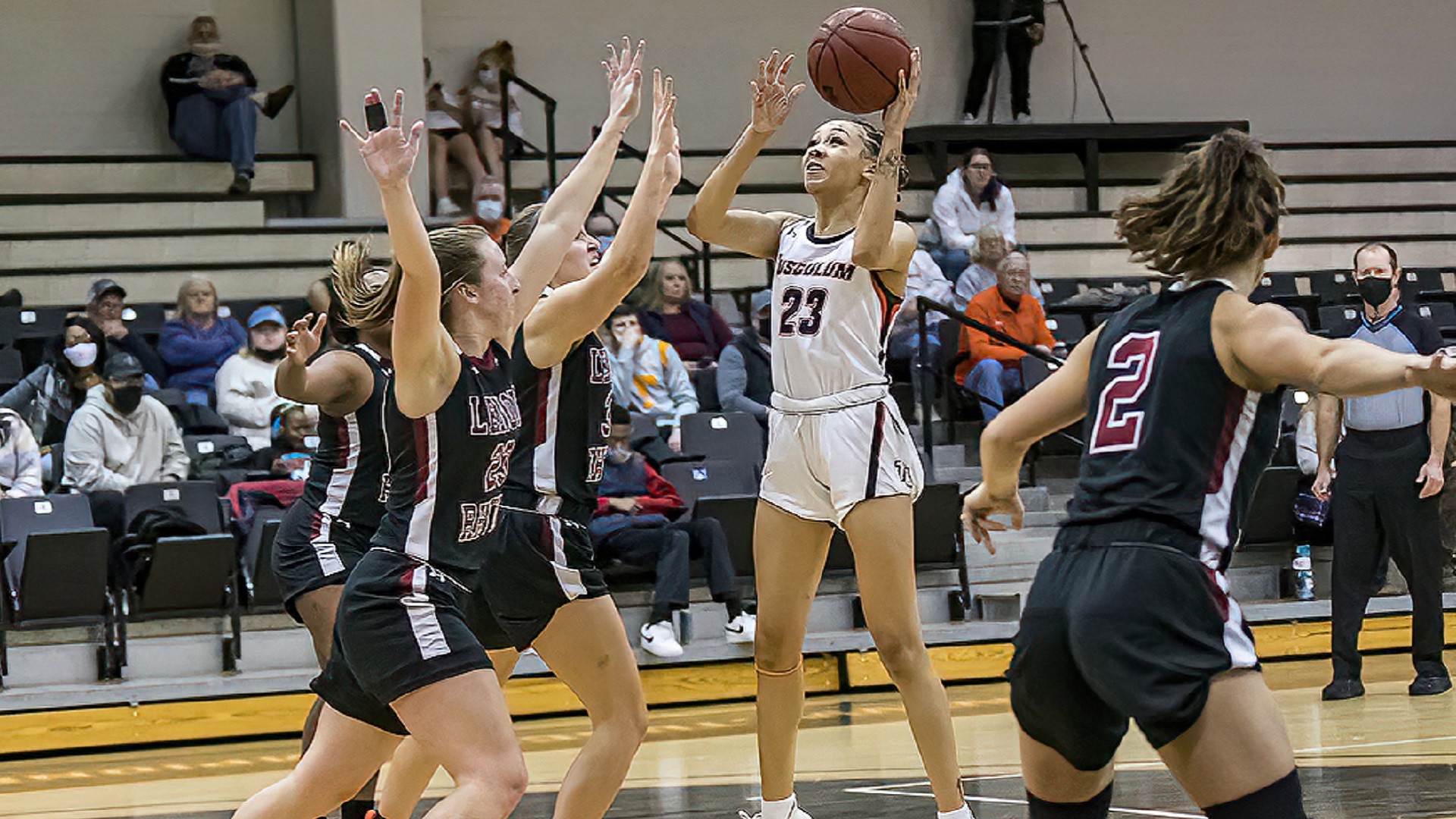 Mya Belton had a season-high 19 points against Lenoir-Rhyne (photo by Chuck Williams)