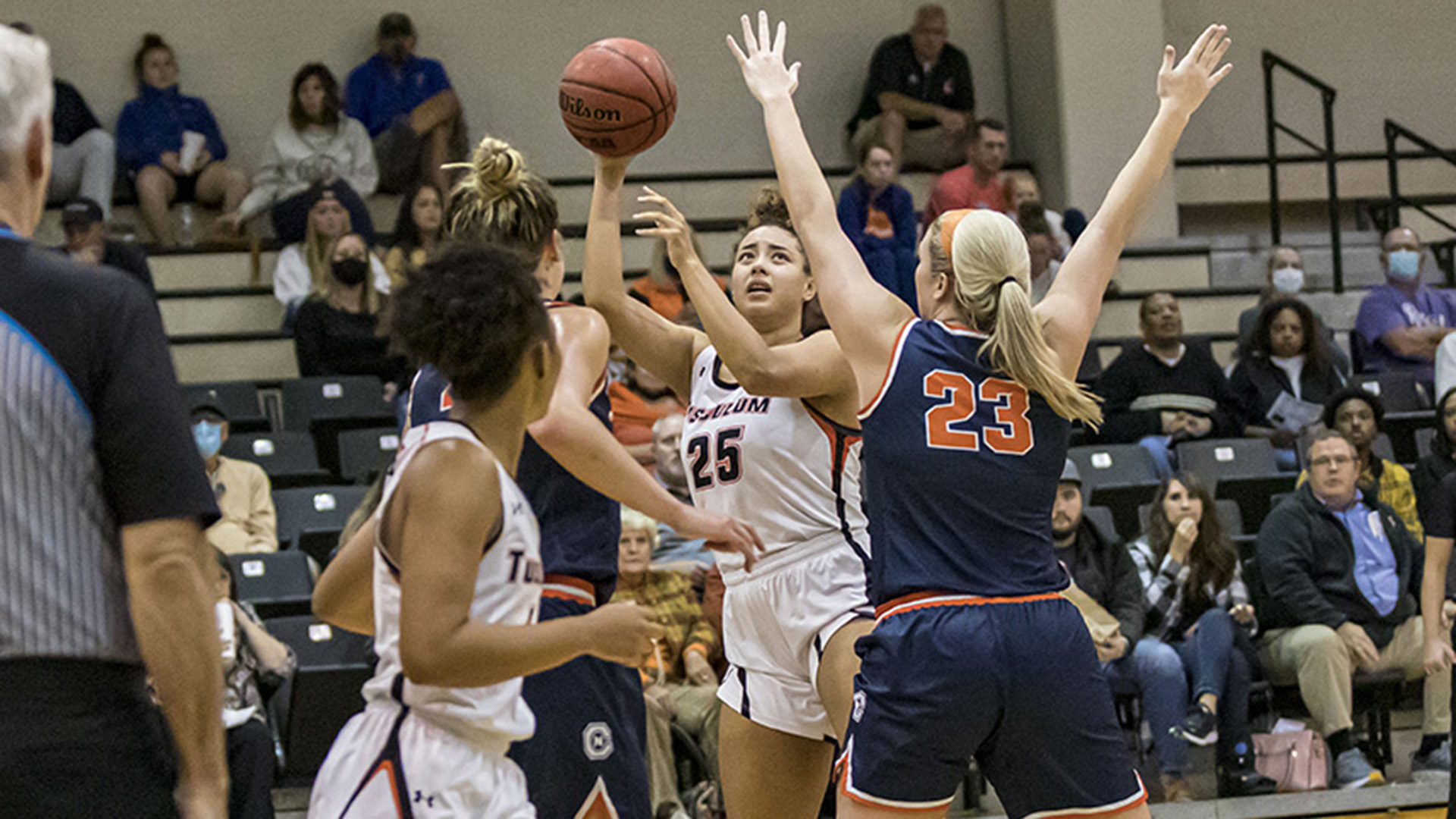 Freshman Myajae Eubanks had 11 points and five rebounds off the bench against Carson-Newman (photo by Chuck Williams)