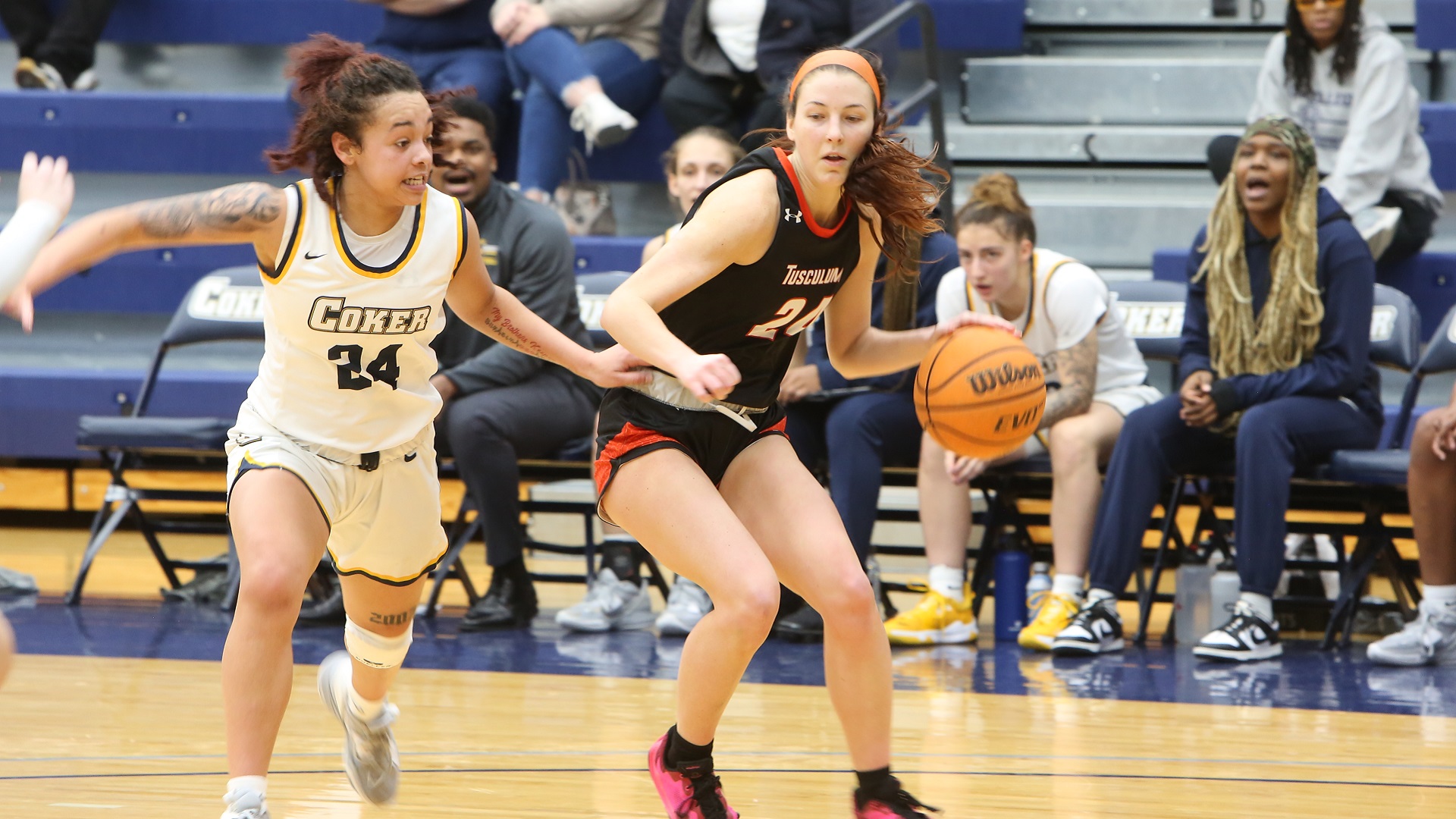 Blayre Shultz finished with 14 points in the victory over Coker (photo by TU Athletic Communications)