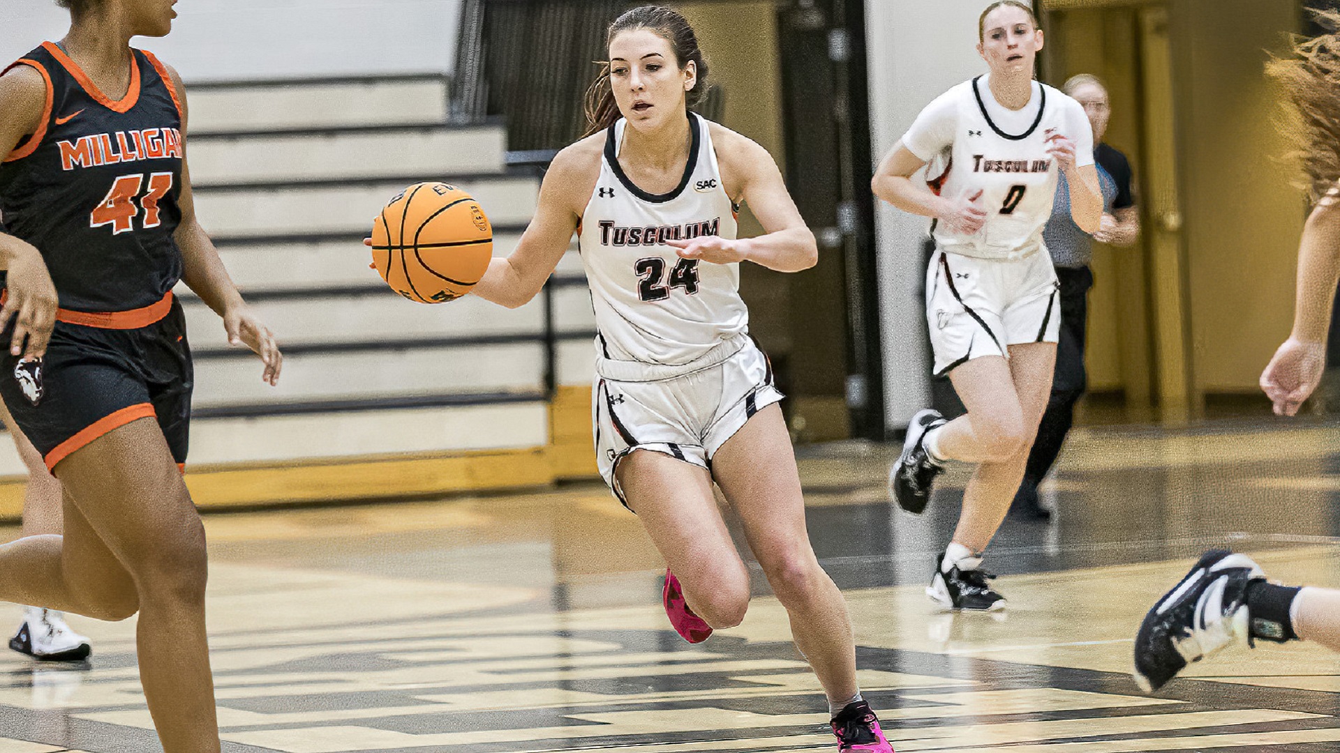 Blayre Shultz matched her career high with a season-best 22 points against Milligan (photo by Chuck Williams)