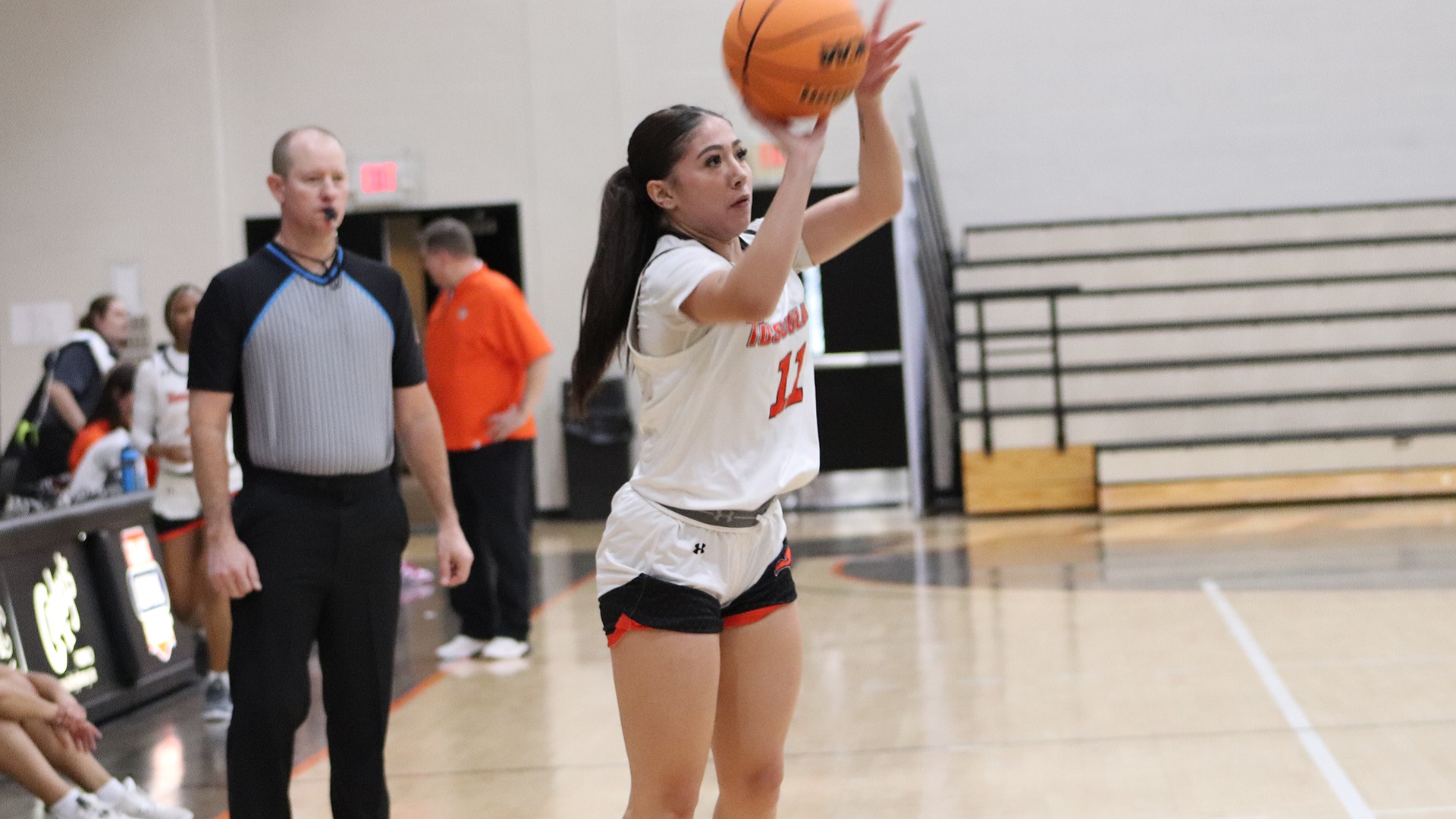 Monique Shim finished with a team-high 10 points against Limestone (photo by TU Athletic Communications)