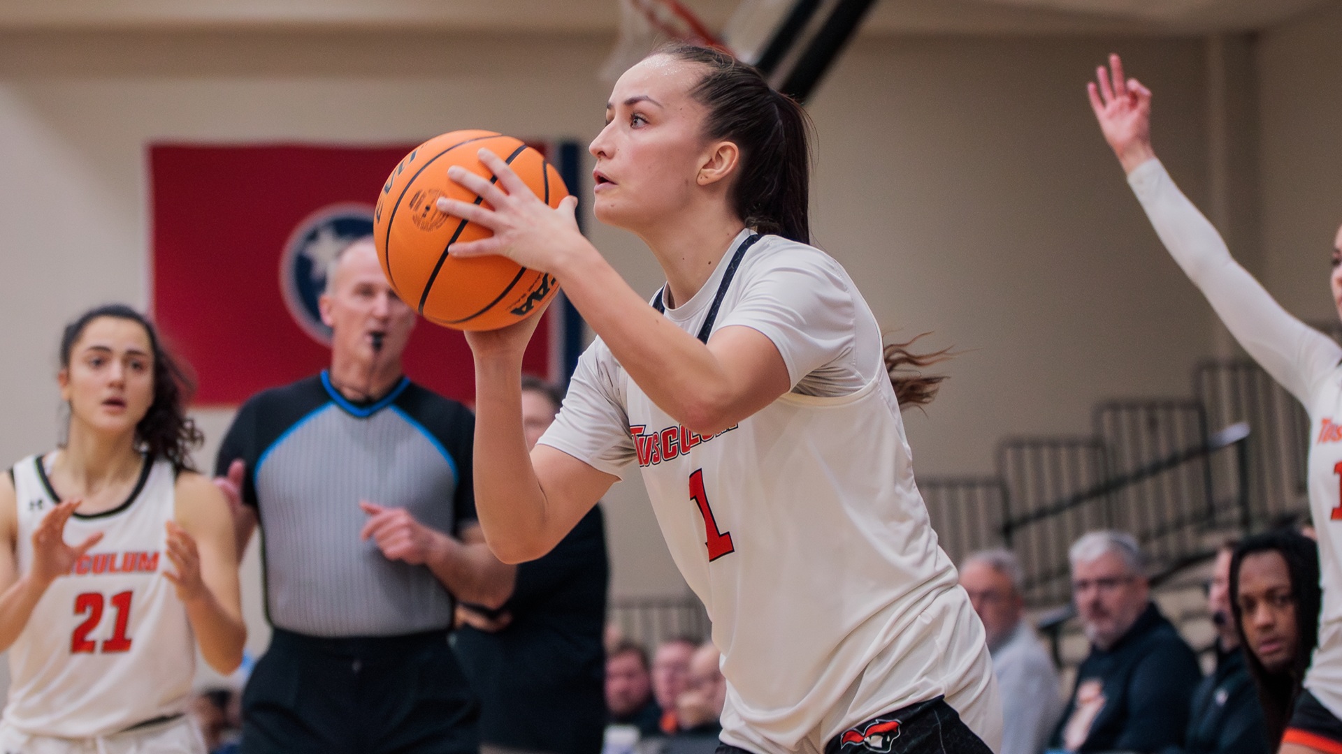 Ema Nagyova drilled a career-high six three-pointers and had 18 points against Wingate (photo by Kari Ham)