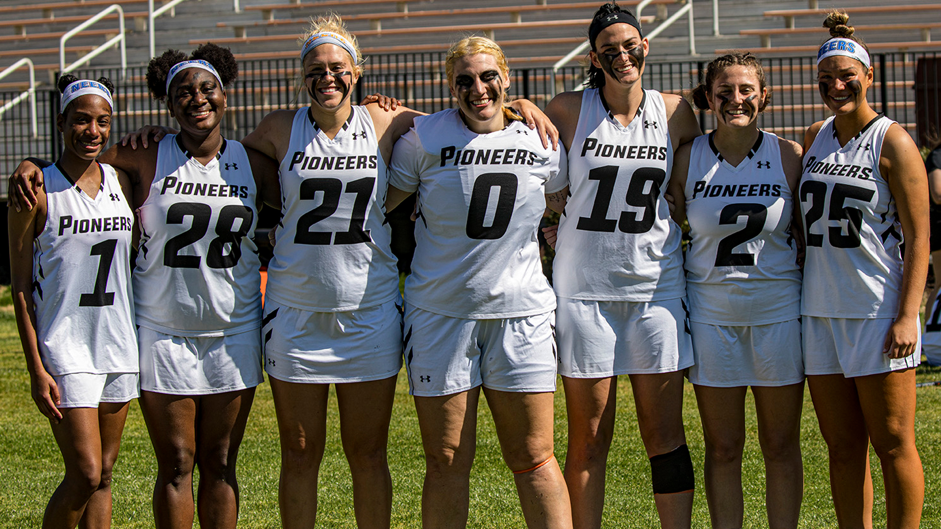 Pioneer seniors Briana Minter, Bethany Thomas, Megann McKinney, Kate Pipkin, Juliette Cusano, Eliza Ryan and Hailey Sanders (photo by Chuck Williams)