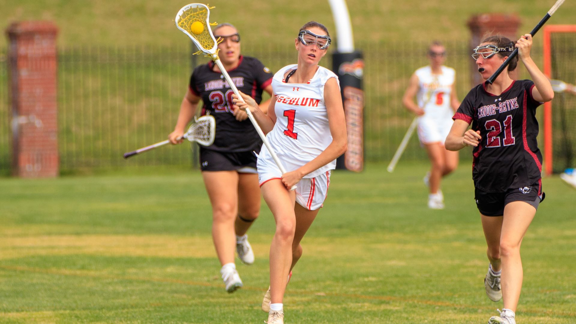 Laura Nance Pickens scored a pair of goals for the Pioneers against Lenoir-Rhyne (photo by Kari Ham)