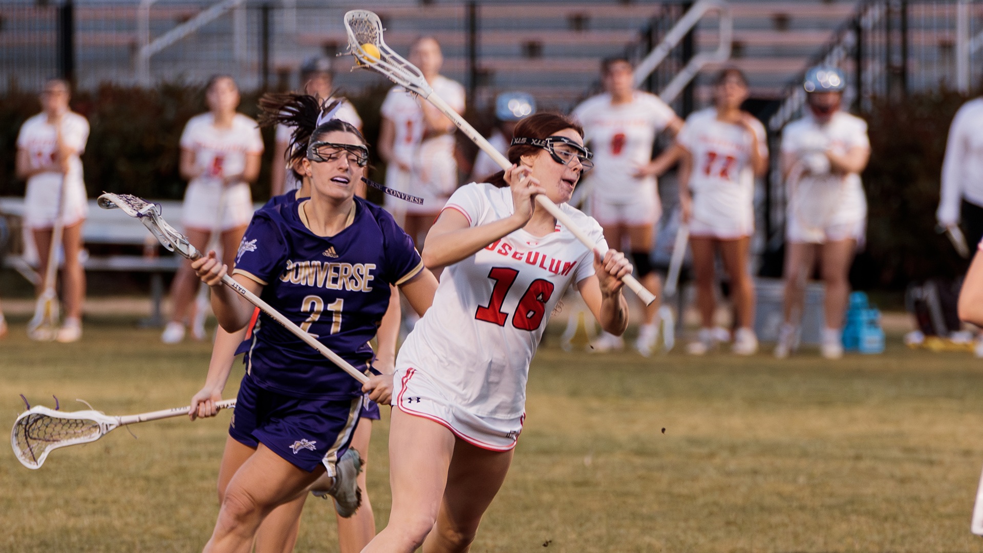 Elisha Stack scored five goals in the Pioneers' home opener victory over Converse (photo by Kari Ham)