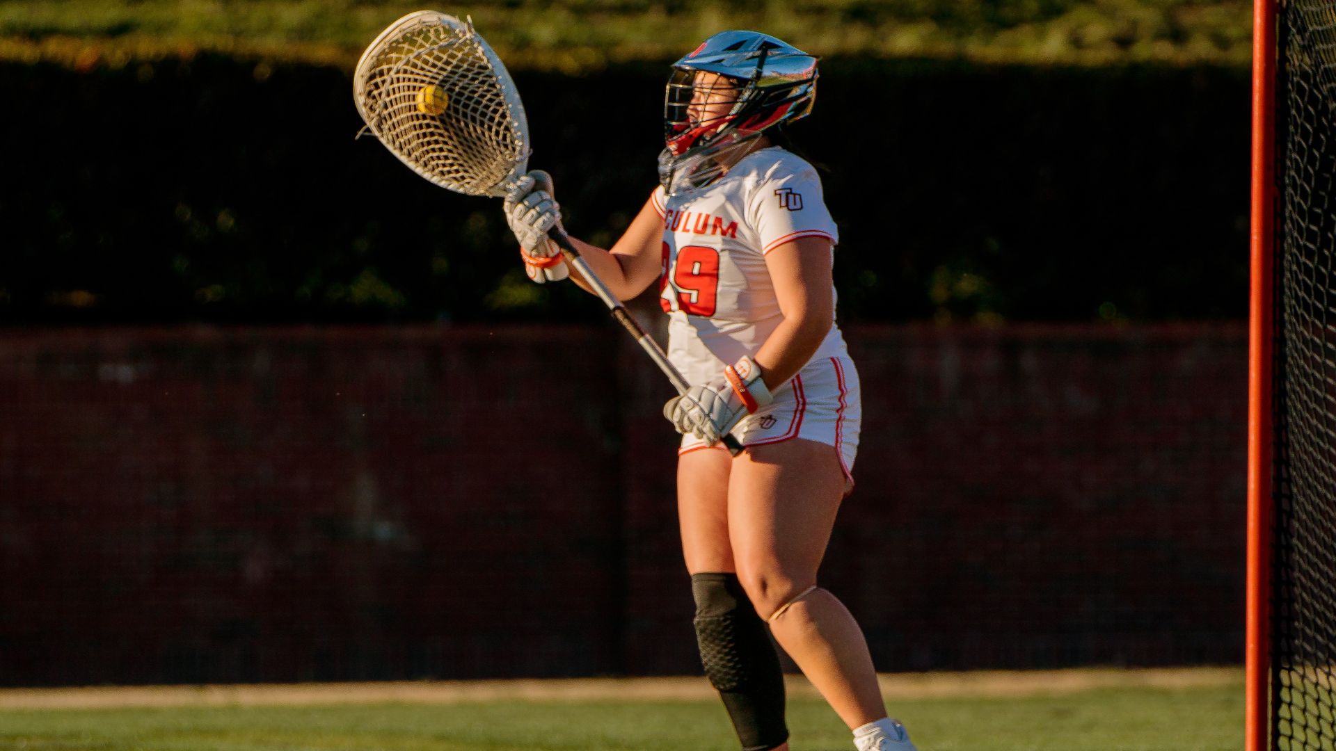 Emily White made three saves in a scoreless first half for the Pioneers (photo by Kari Ham)