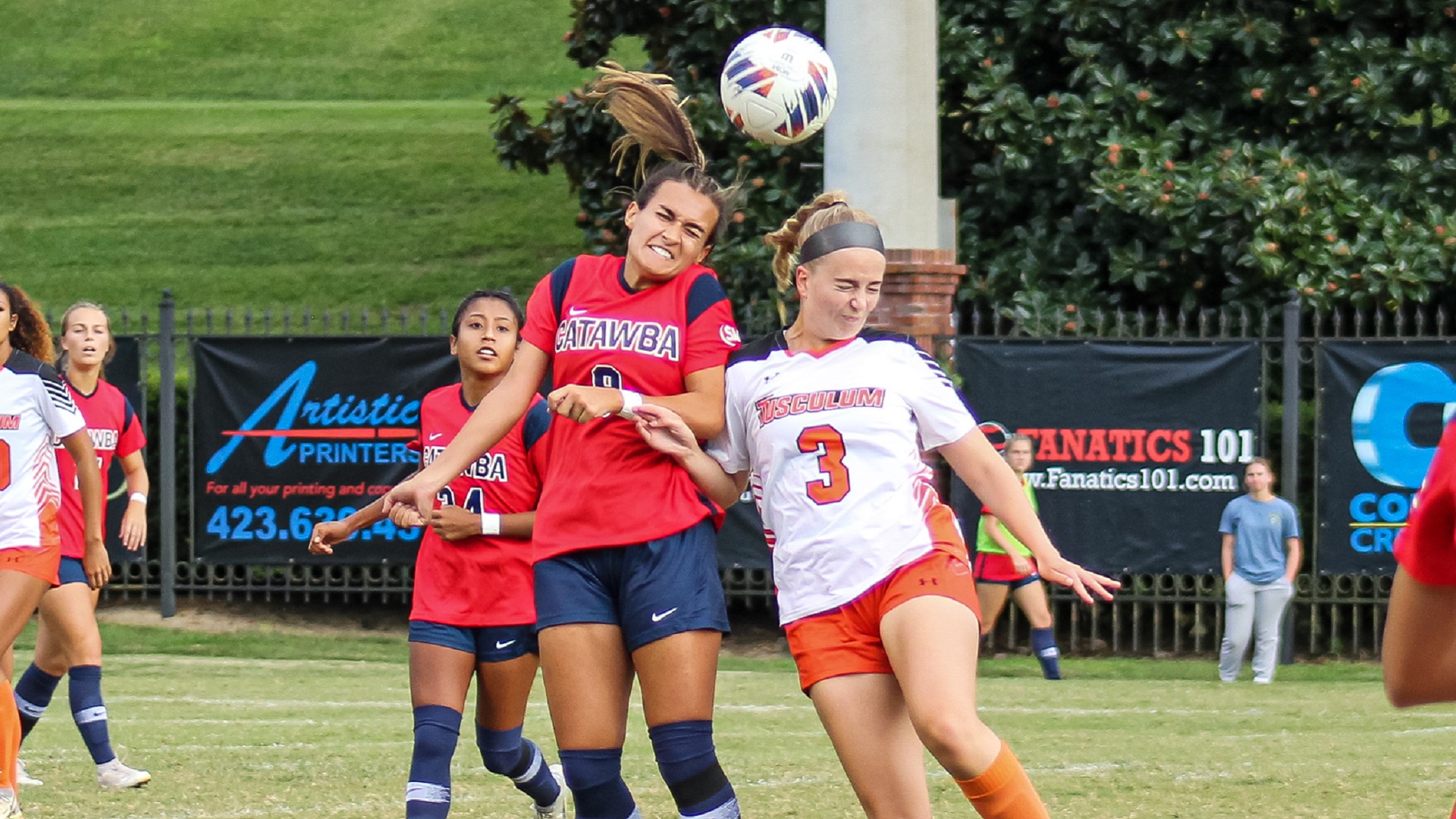 Wilma Axelsson contests in the air (photo by student photographer Kari Ham)