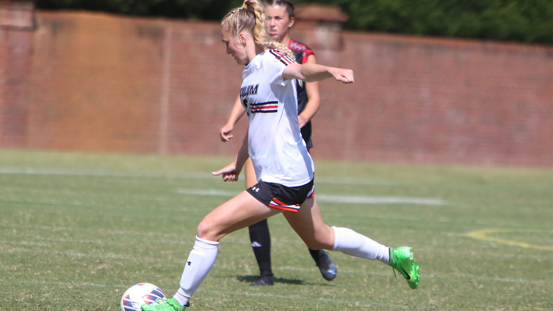 Alexis Roessler found the crossbar with this shot attempt in the 47th minute (photo by Dom Donnelly)