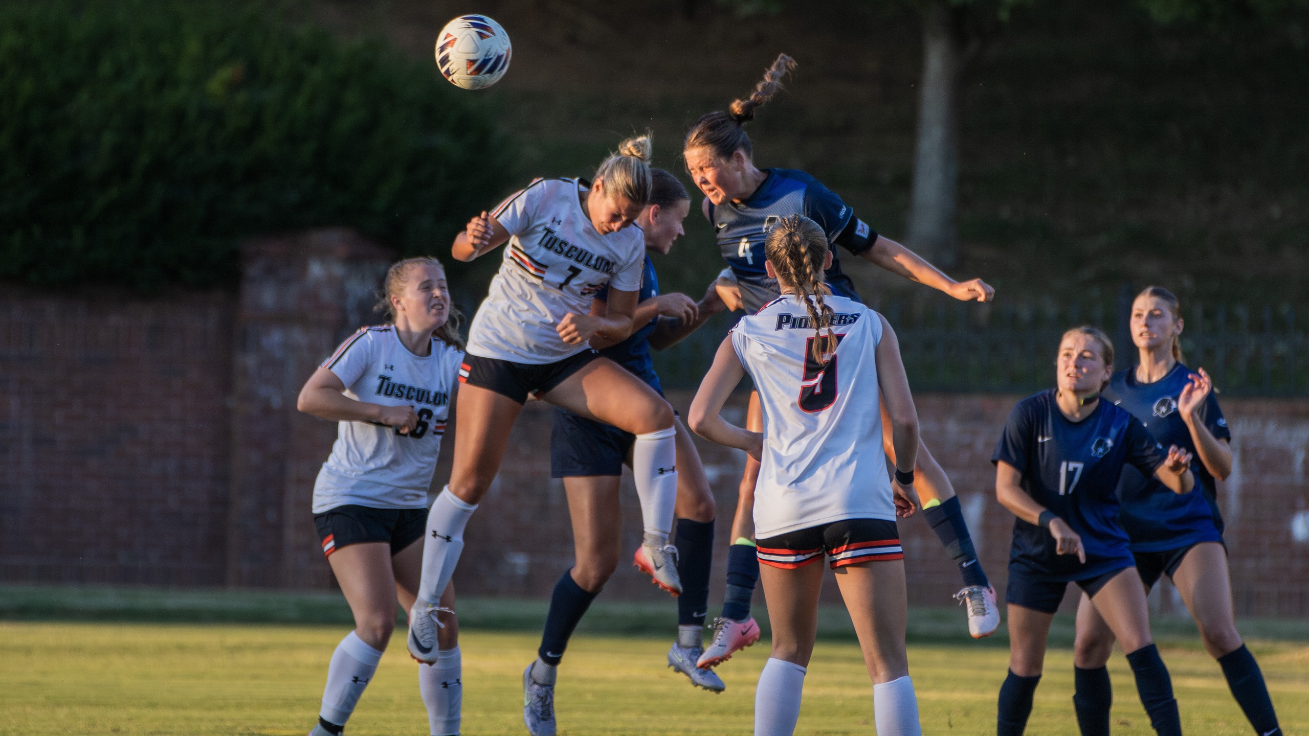 Addison Rishling and the Pioneers went head-to-head for 90 minutes with Lincoln Memorial, but neither team could find the net (photo by Kari Ham)