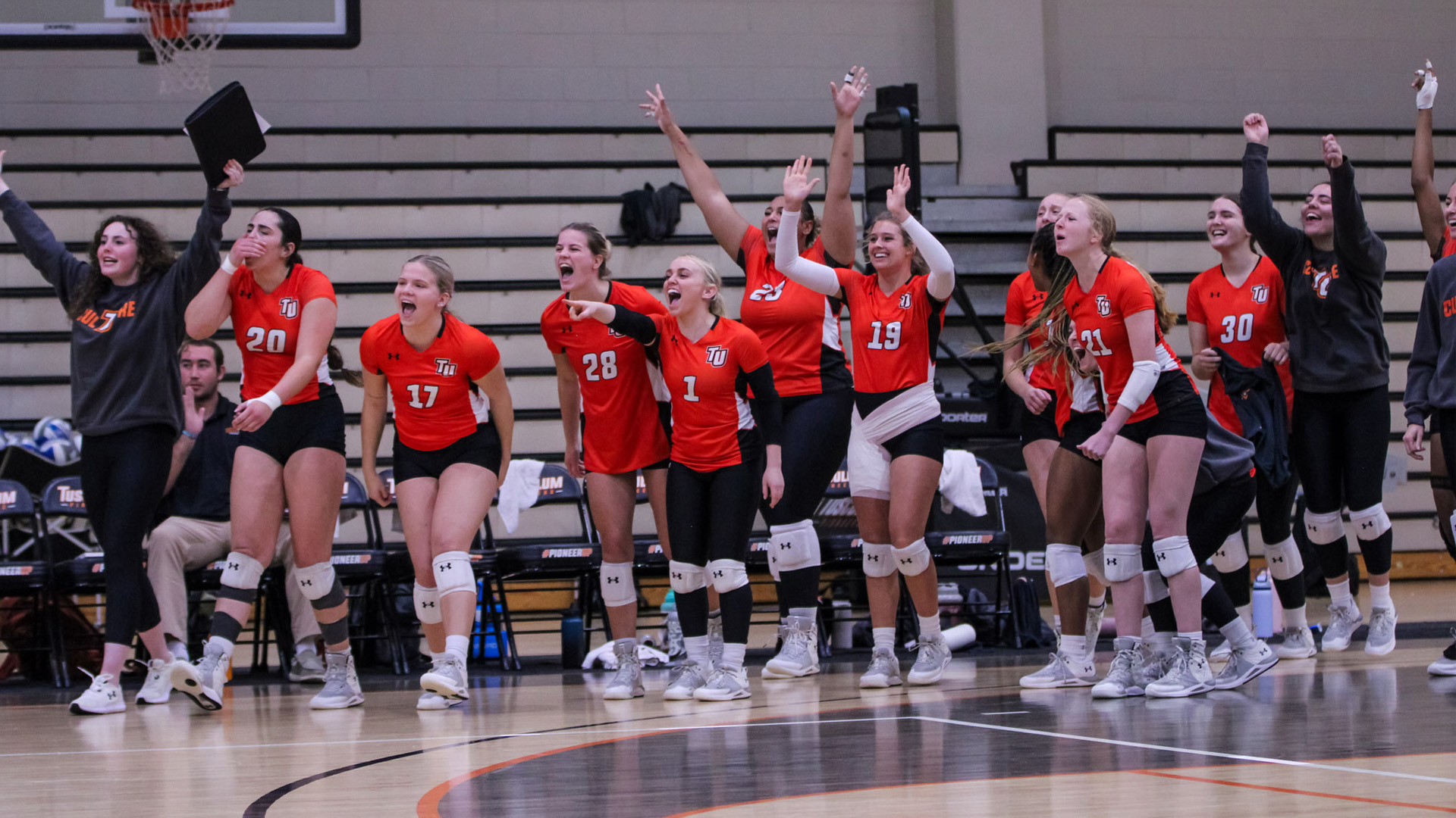 Tusculum women's volleyball bench