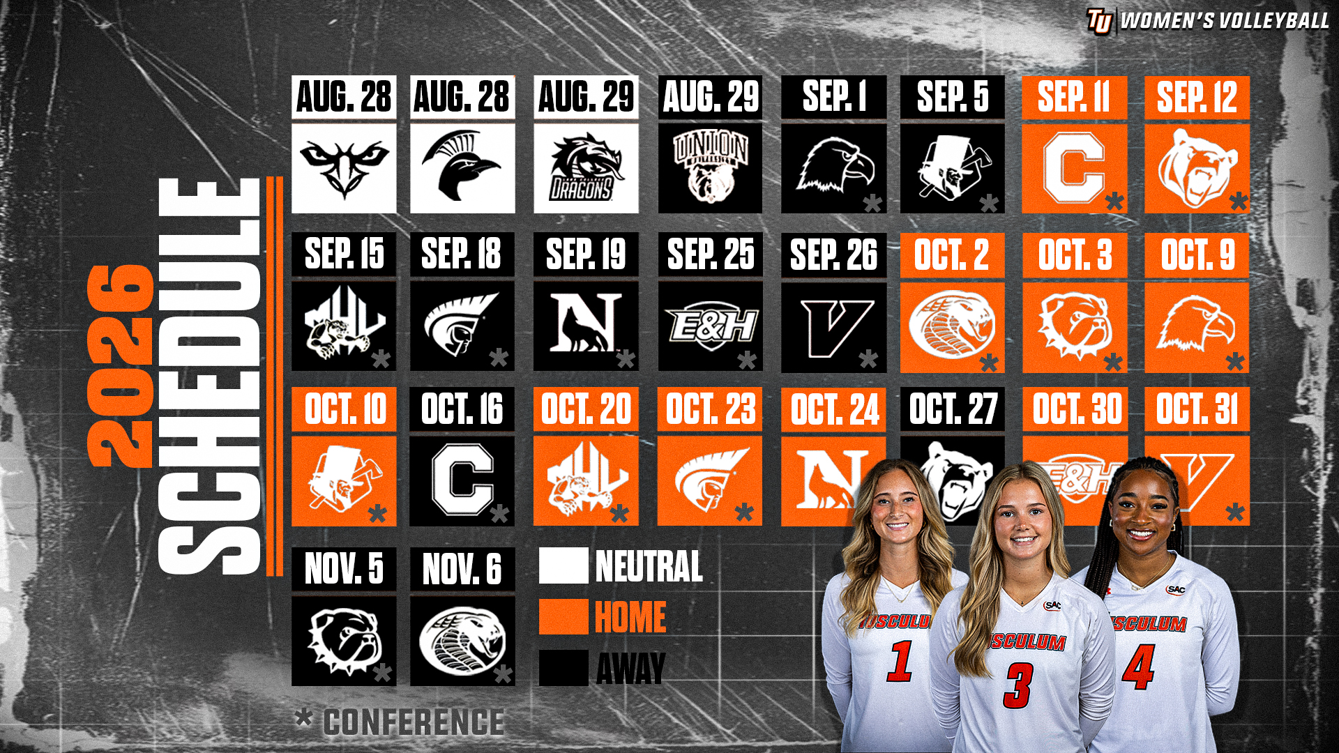 Tusculum Women's Volleyball releases 2026 schedule
